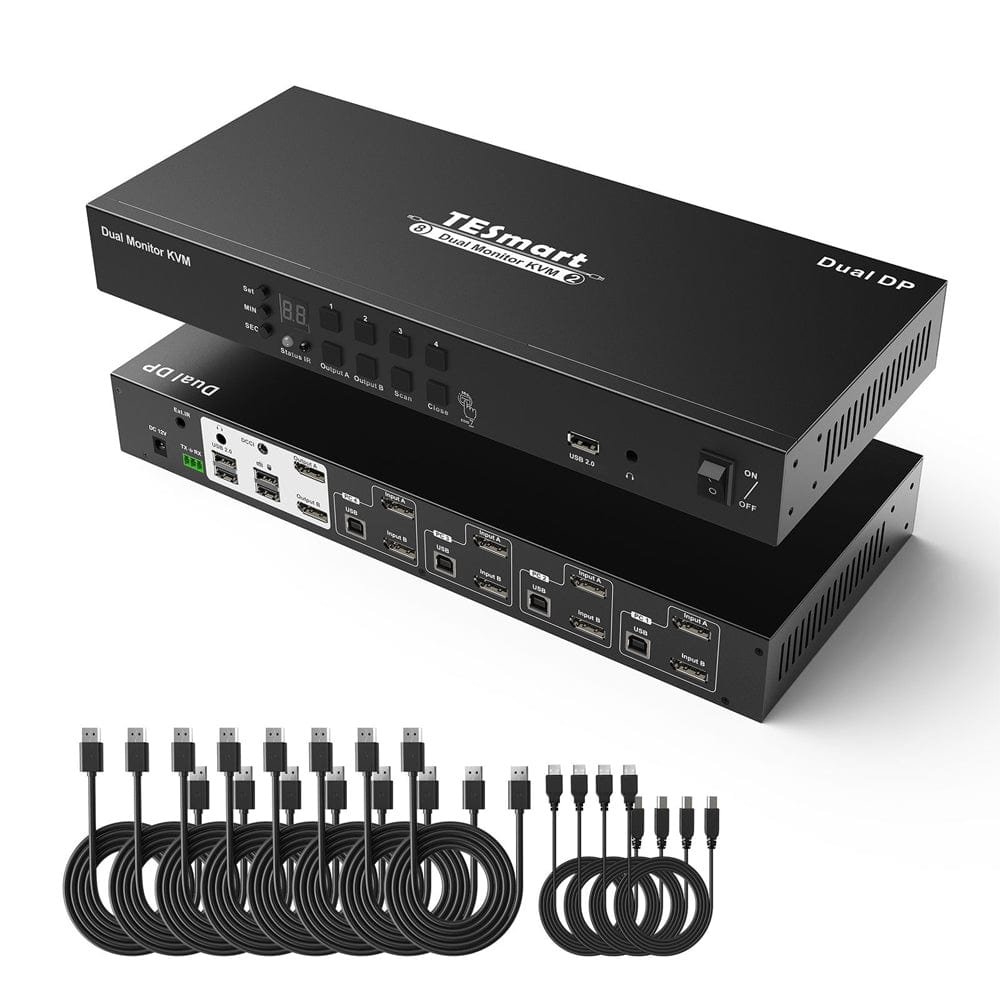 tesmart-prime-4-port-dp-kvm-switch-dual-4k-refurbished image 1
