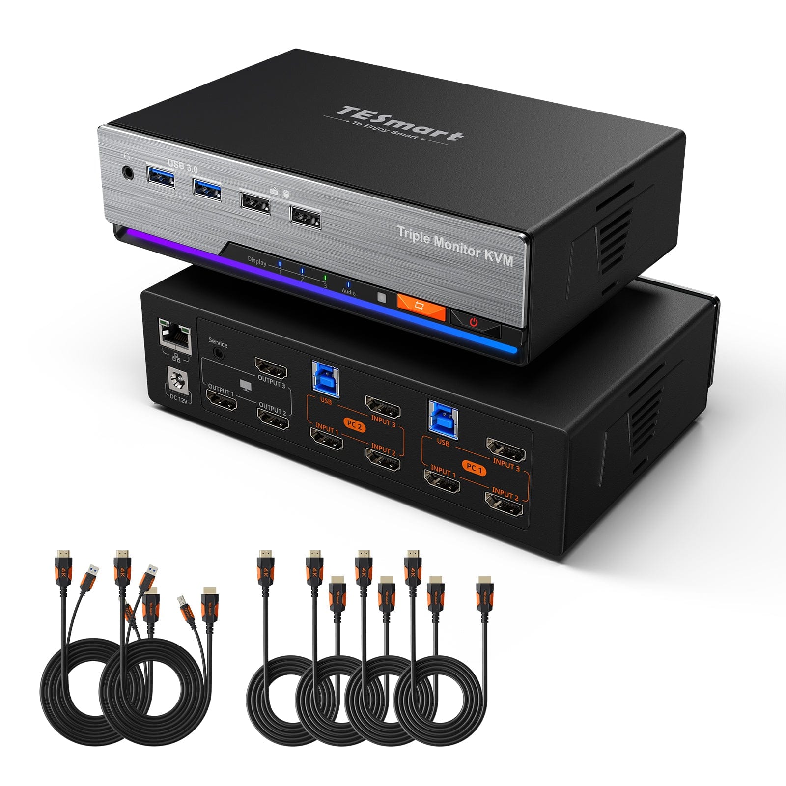 tesmart-prime-hks203-p24-kvm-switch-triple-monitor-4k-f-r-2-pcs image 1