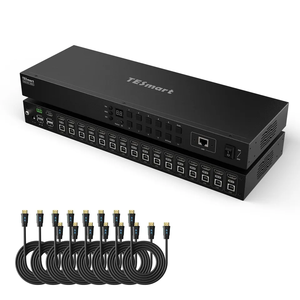 tesmart-elite-hks1601-eb23-kvm-switch-16-port-4k image 1