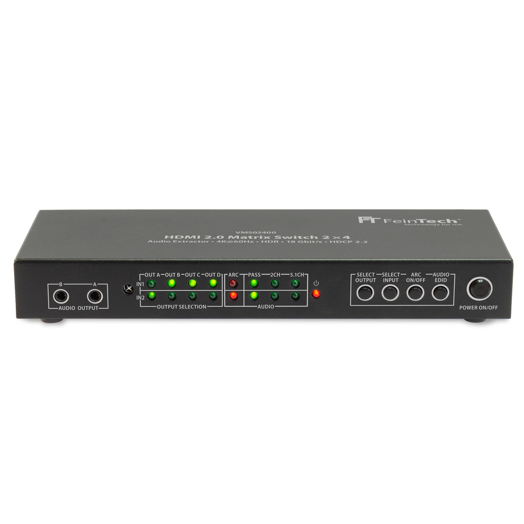 feintech-vms02400-hdmi-matrix-switch-2x4-4k-audio-extractor image 1