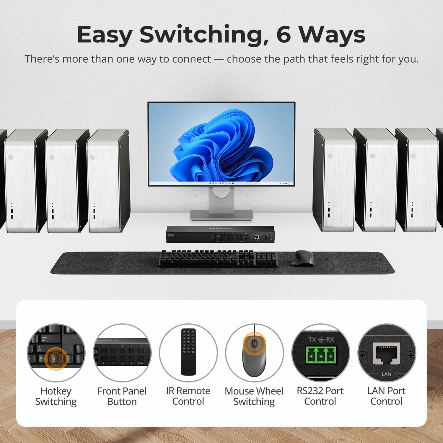 tesmart-elite-hks1601-eb23-kvm-switch-16-port-4k image 6