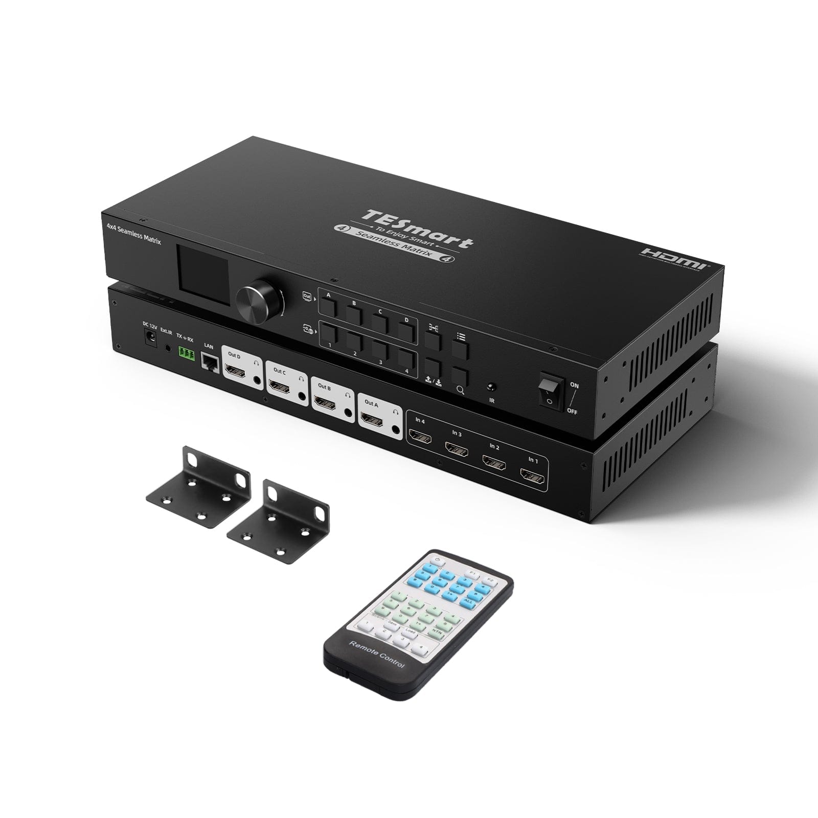tesmart-elite-hma404-es23-hdmi-matrix-switch-4x4-mit-lcd image 2