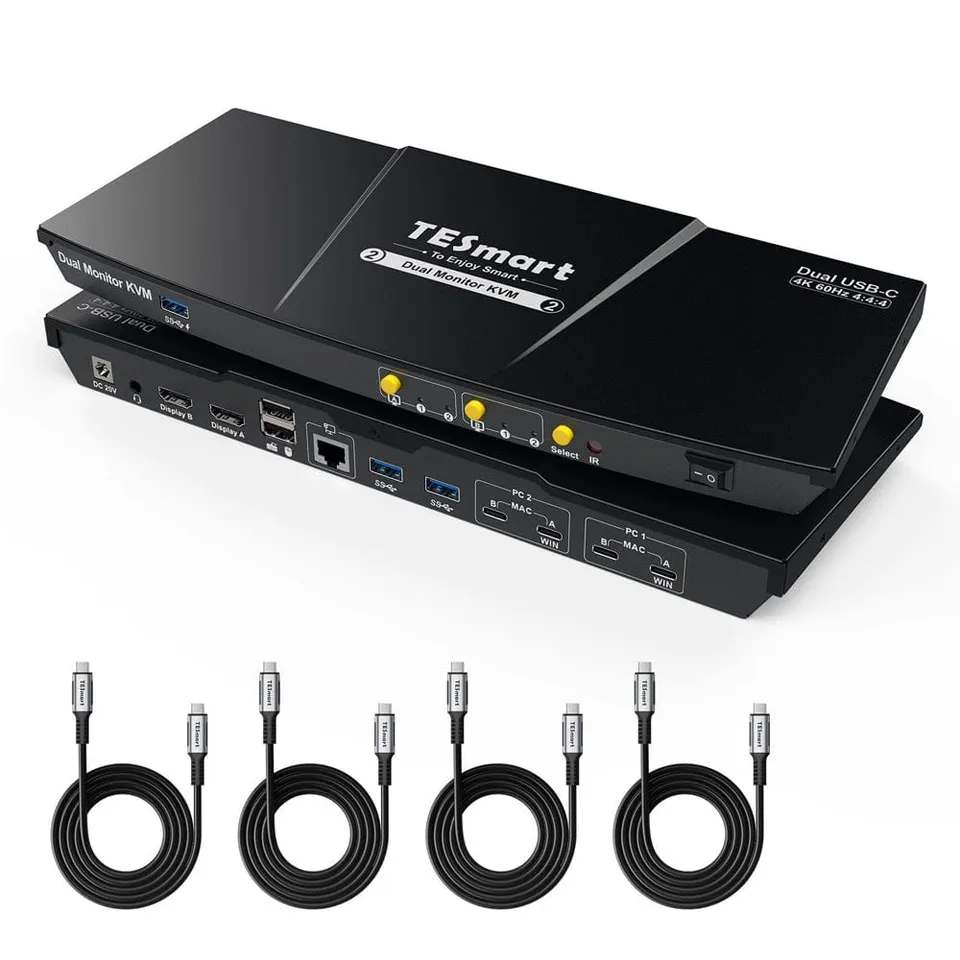 tesmart-prime-cks202-p23-kvm-switch-dual-monitor-4k-36w-refurbished image 1