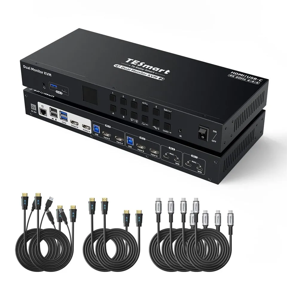 tesmart-prime-hck402-p23-usb-c-kvm-switch-dual-4k60 image 1