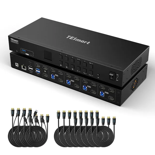 tesmart-prime-hks403-p24-kvm-switch-4k60hz-triple-monitor-4-pcs image 1