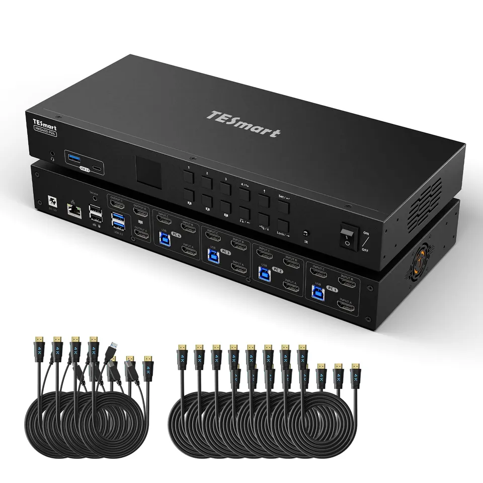 tesmart-prime-hks403-p24-kvm-switch-4k60hz-triple-monitor-4-pcs image 1
