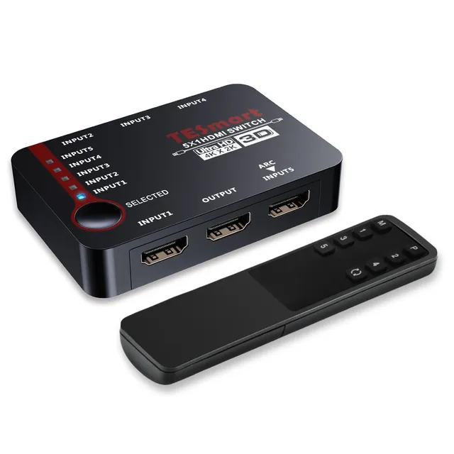 tesmart-lite-5x1-hdmi-switch-4k60hz-cec-schwarz image 1