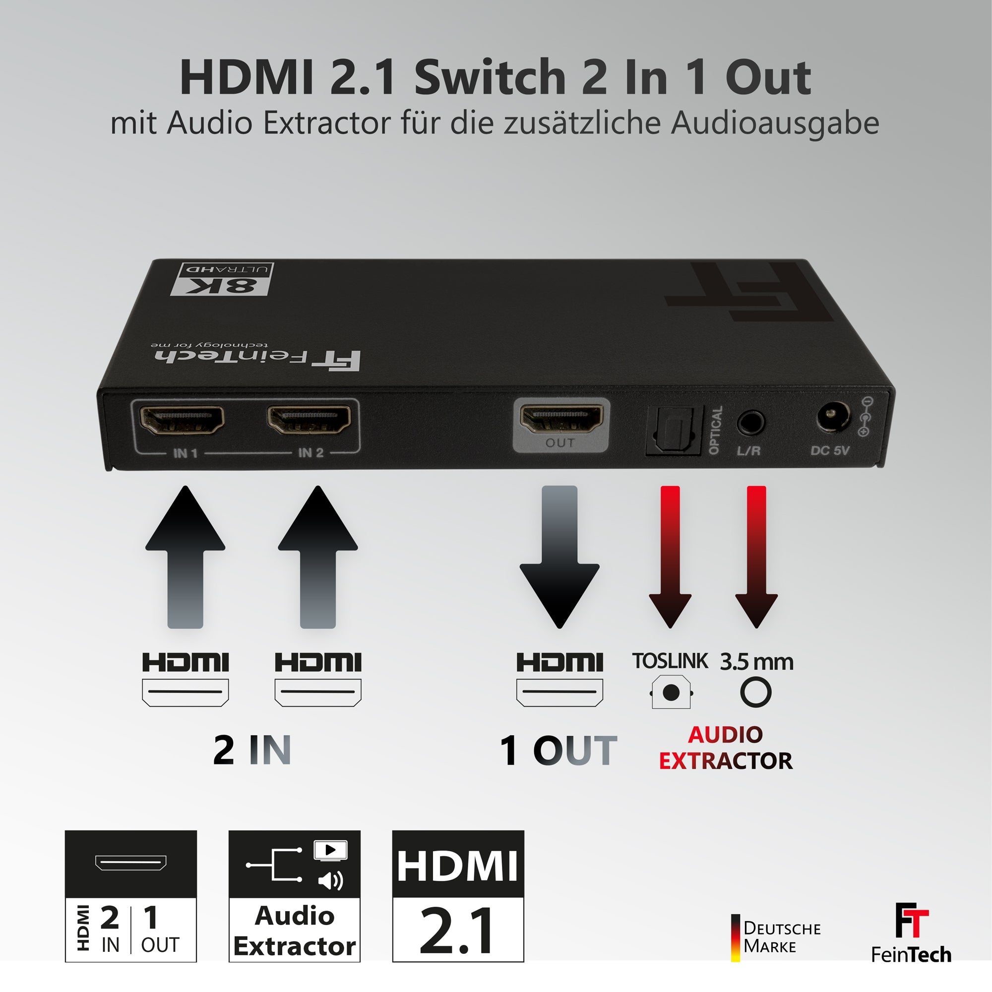 feintech-sw212-hdmi-2-1-switch-2-in-1-out-audio-extractor image 7