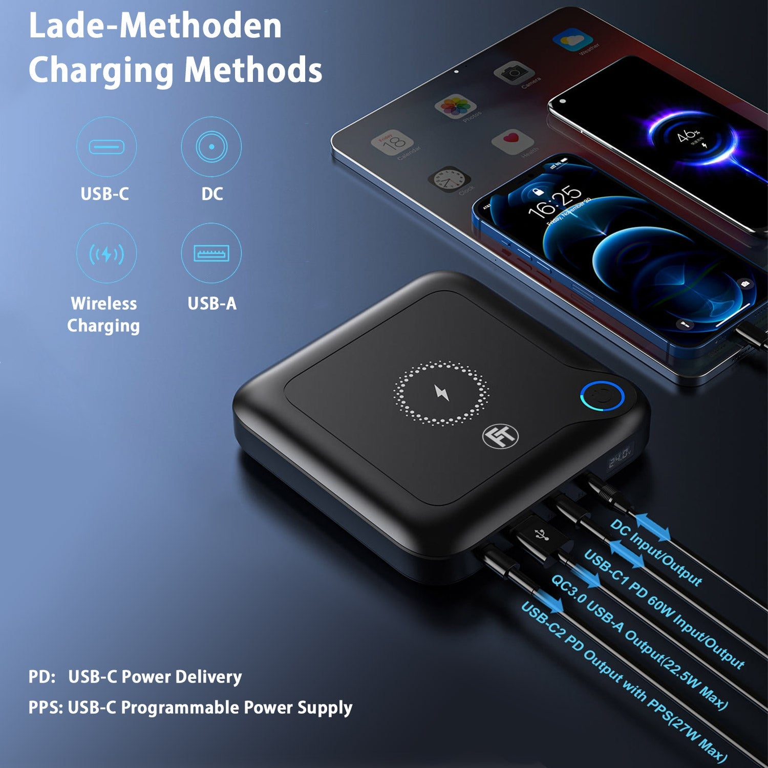 feintech-plg02400-powerbank-88-8-wh-usb-c-pd-wireless image 2