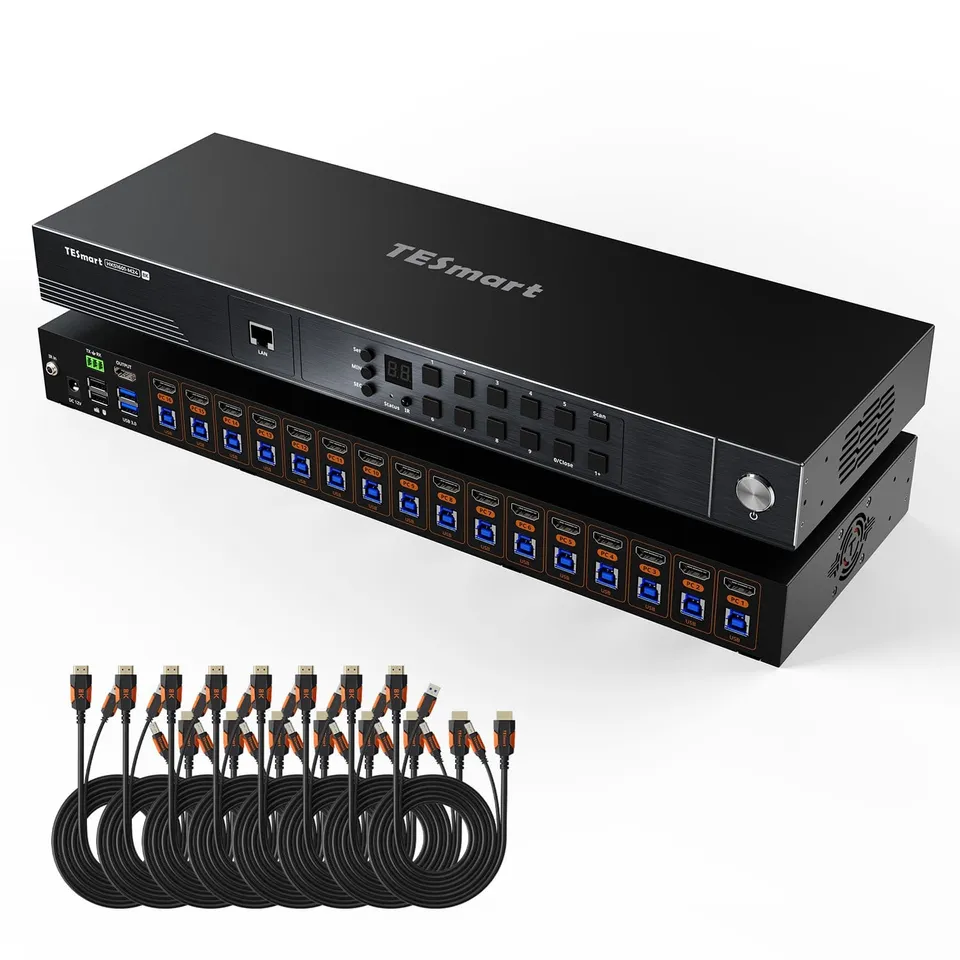 tesmart-master-hks1601-m24-hdmi-kvm-switch-16-fach-8k60hz image 1