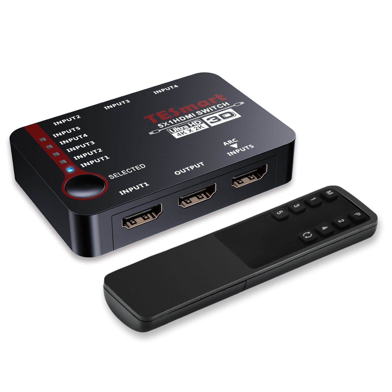tesmart-lite-5x1-hdmi-switch-4k60hz-cec-schwarz image 1